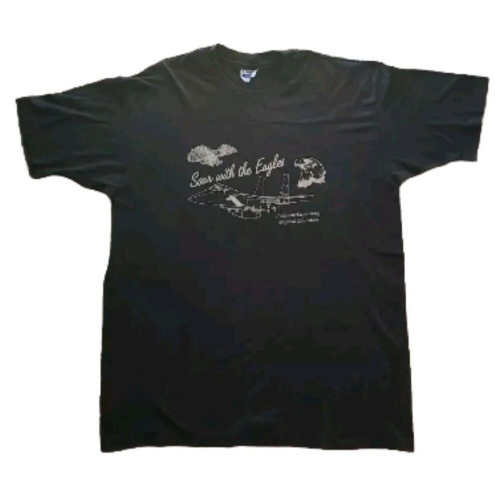 Hanes Fifty-Fifty Black T-Shirt XL Soar With The Eagles Callaway Elementary Phys